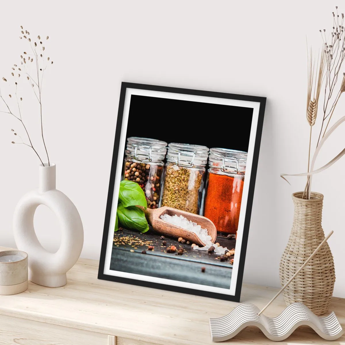 Poster in einem schwarzem Rahmen - Für einen Geschmack des Lebens - 30x40 cm