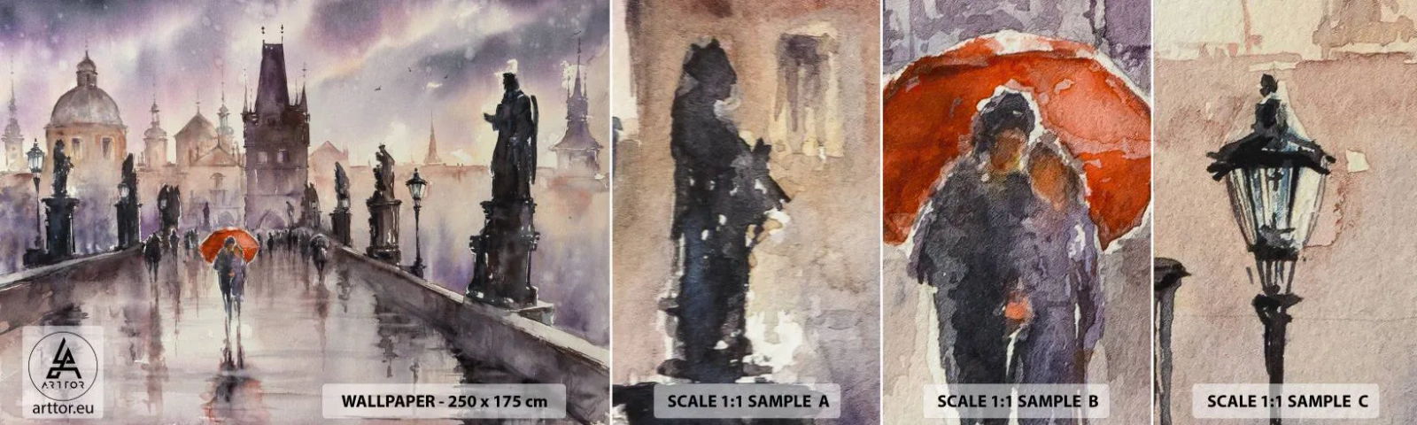 Fototapeten Muster Selbstklebend Deluxe Sticker - Leute verändern sich nicht - Brücke, Landschaft, Klassisch - 100x30 cm