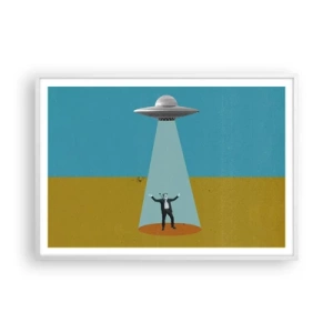 Poster in einem weißen Rahmen - Nahe Begegnung - 100x70 cm