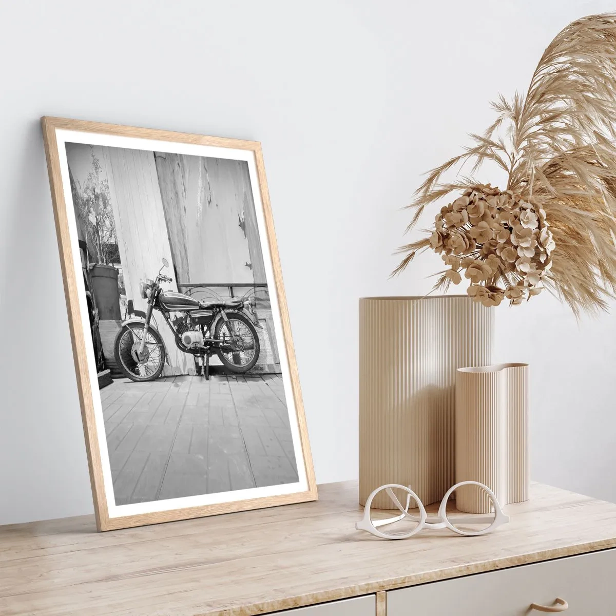 Poster in einem Rahmen aus heller Eiche - Klassik über alles - 70x100 cm