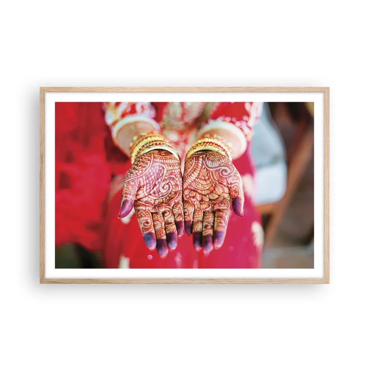 Poster in einem Rahmen aus heller Eiche - Bereit, das Glück zu fangen? - 91x61 cm