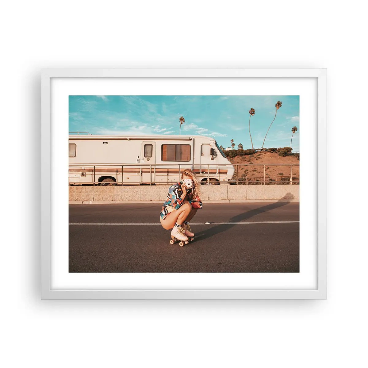 Poster in einem weißen Rahmen - Lächel bitte! - 50x40 cm