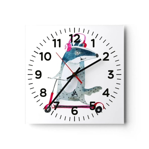 Wanduhr - Glasuhr - Dachsfreude - 30x30 cm