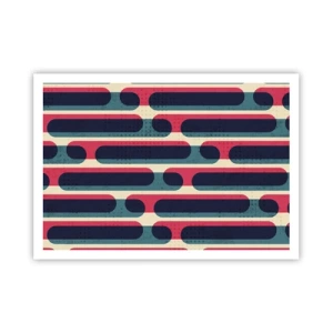 Poster - Geometrisches Retro-Muster mit Pastellfarben - 100x70cm - In die Tiefe und vorwärts - Moderne Wanddekoration für Wohnzimmer und Schlafzimmer ARTTOR