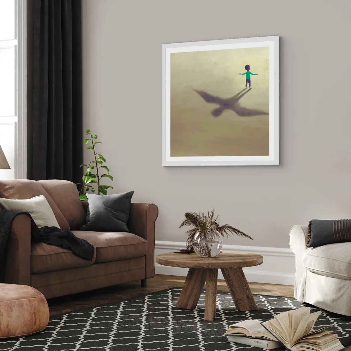 Poster in einem weißen Rahmen - Der Held der Zukunft - 30x30 cm