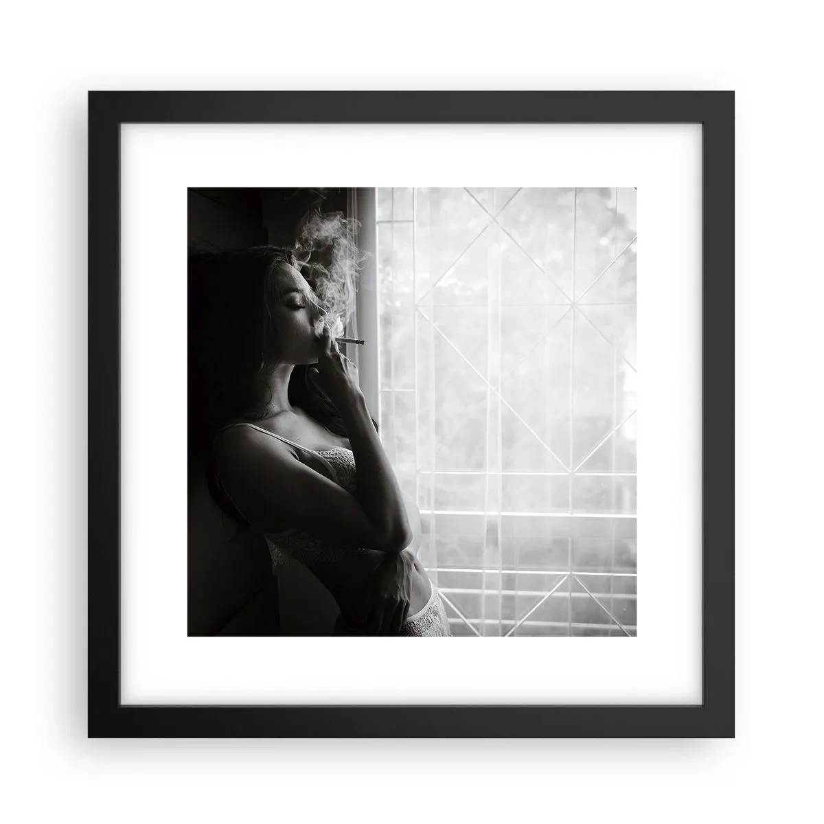 Poster in einem schwarzem Rahmen - Sinnlicher Moment - 30x30 cm