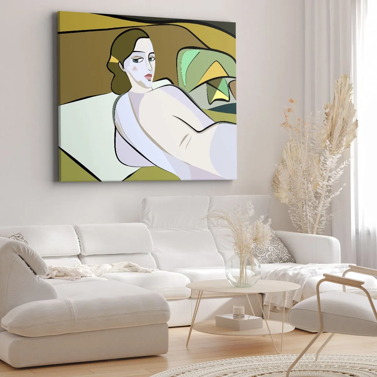 Bild auf Leinwand - Leinwandbild - Abstrakte Figur im modernen Stil - 120x80cm - Intimes Porträt - Moderne Wanddekoration für Wohnzimmer und Schlafzimmer ARTTOR