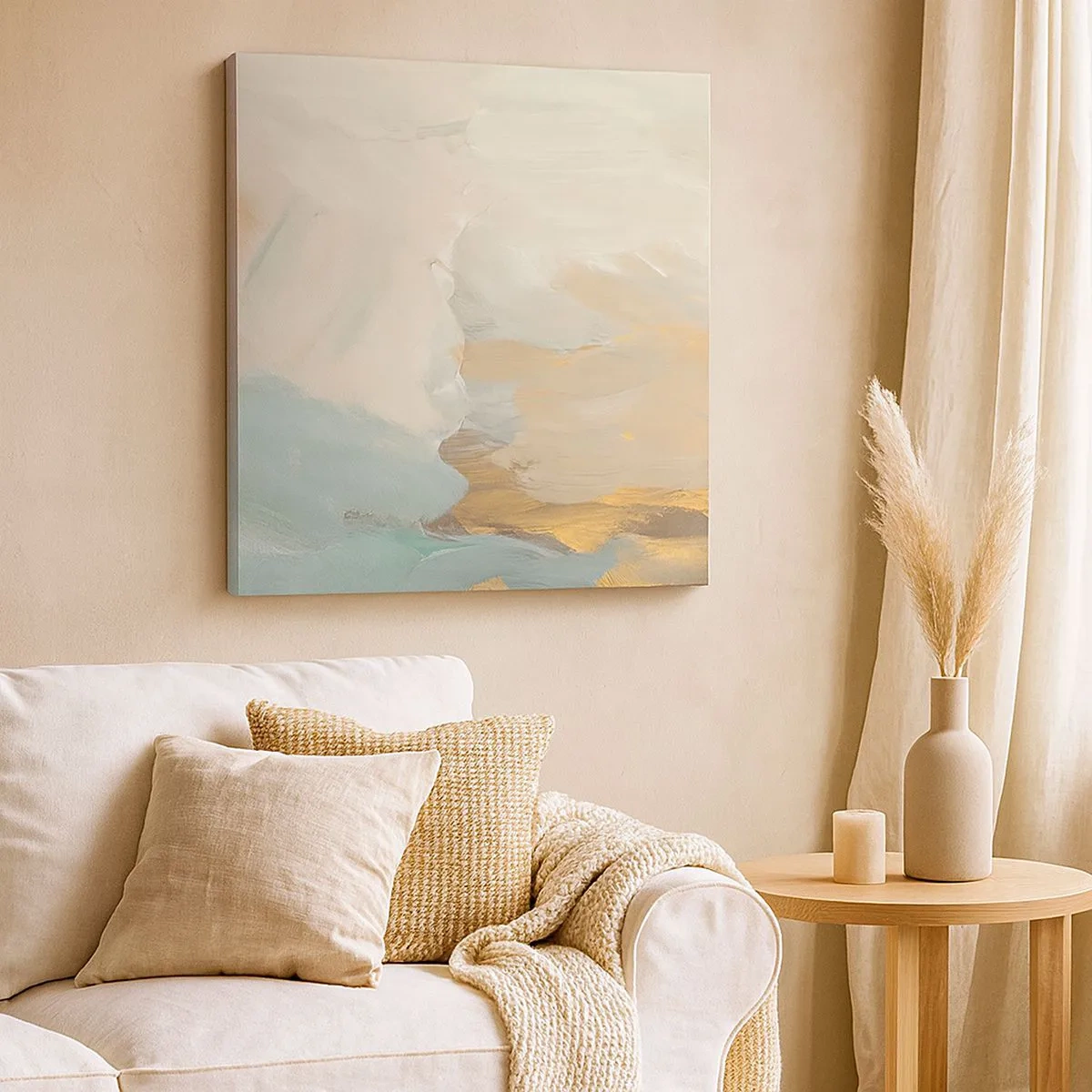 Bild auf Leinwand - Leinwandbild - Abstraktion – das Land der Sanftheit - 30x30 cm