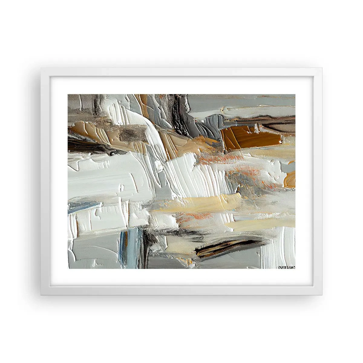 Poster in einem weißen Rahmen - Bunte Schichten - 50x40 cm