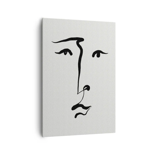 Bild auf Leinwand - Leinwandbild - Porträt mit einer Zeile - 70x100 cm