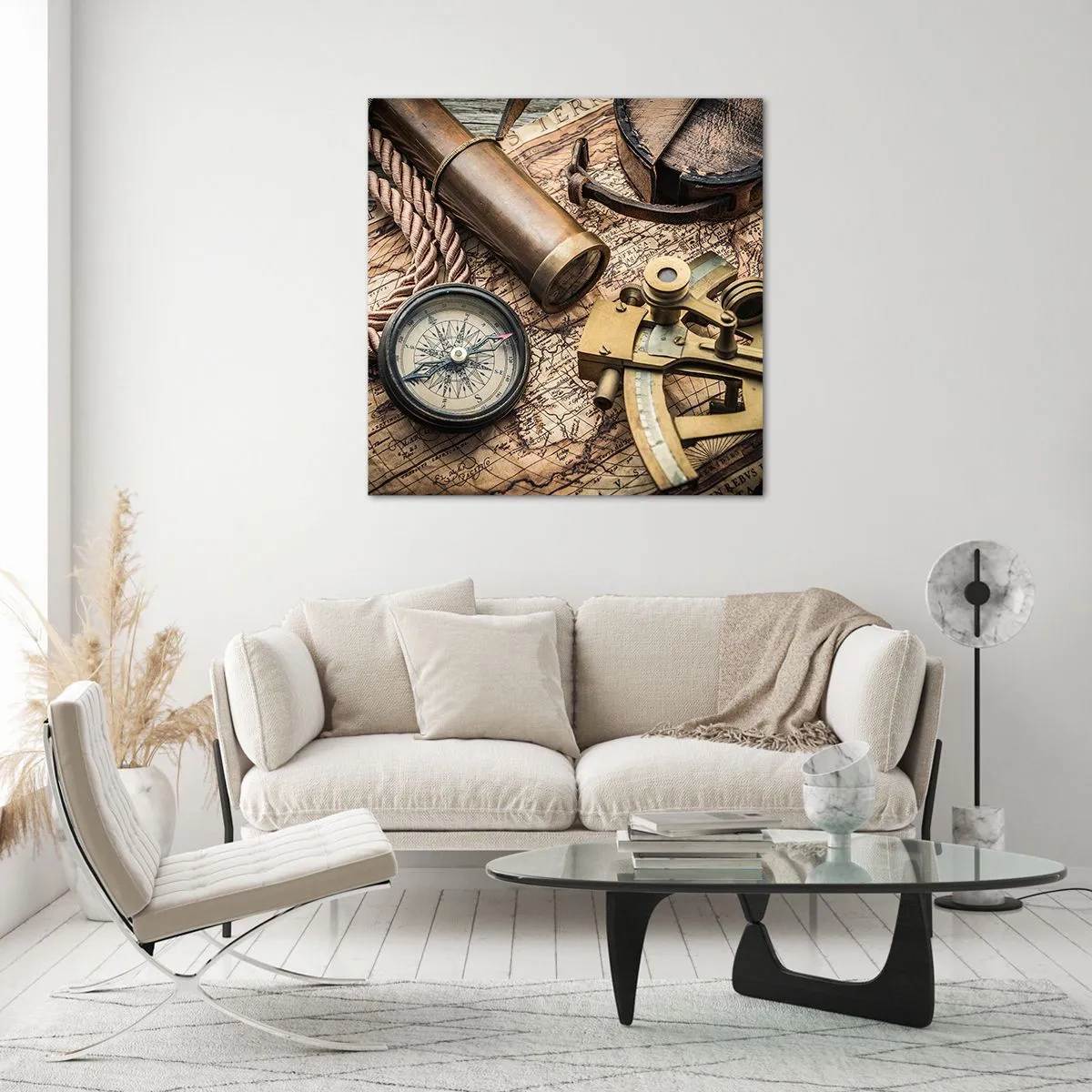 Glasbild - Bild auf glas - Setze Sie einen Kurs - 30x30 cm