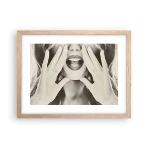 Poster in einem Rahmen aus heller Eiche - Ich komme schon! - 40x30 cm