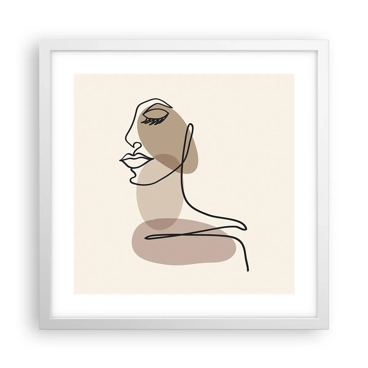 Poster in einem weißen Rahmen - Eine gewisse Linie der Schönheit - 40x40 cm