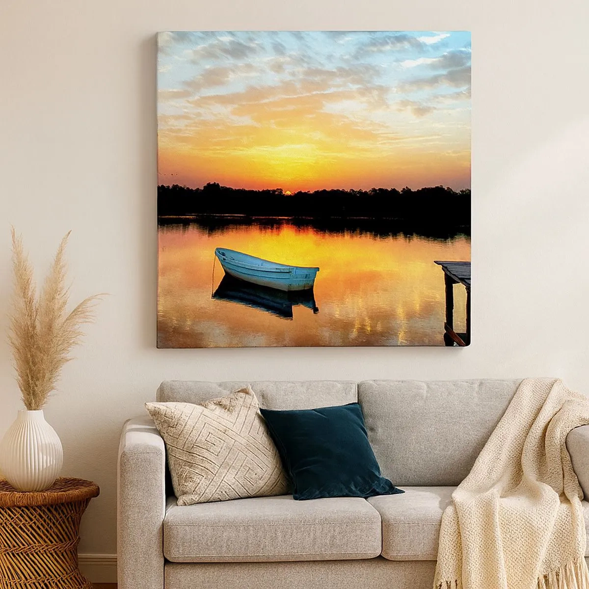 Bild auf Leinwand - Leinwandbild - Schauen, hören, meditieren - 30x30 cm