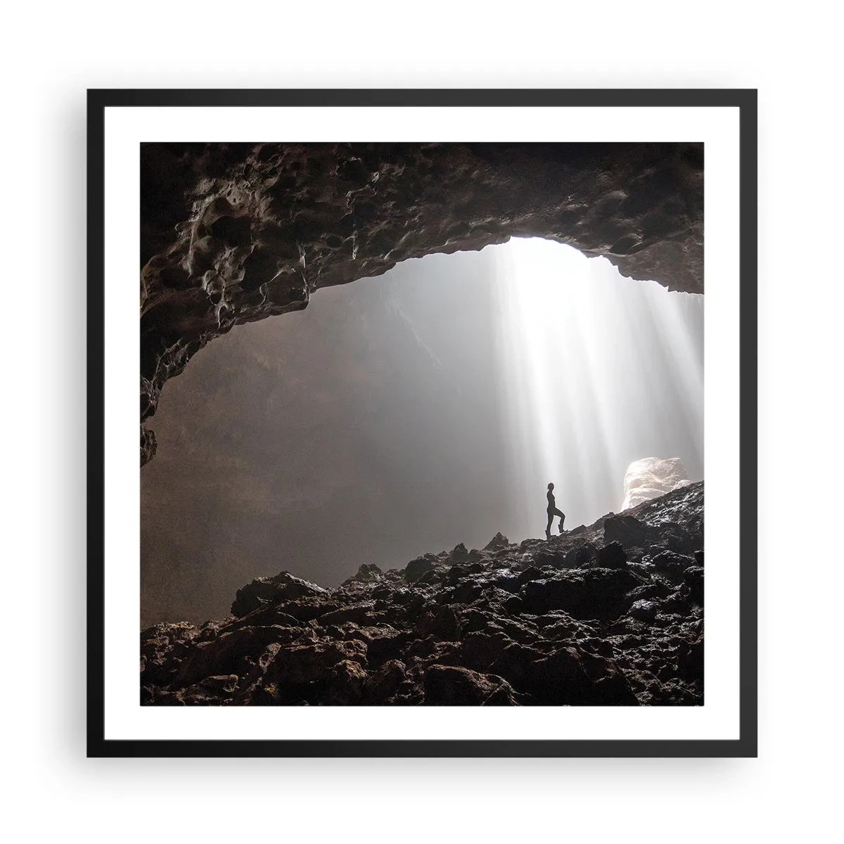 Poster in einem schwarzem Rahmen - Die leuchtende Grotte - 60x60 cm