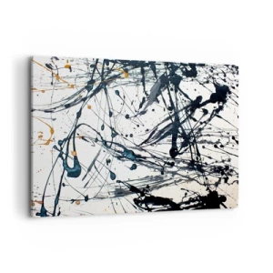 Bild auf Leinwand - Leinwandbild - Abstraktes Malmuster mit dynamischen Linien und Punkten - 120x80cm - Sinn machen oder keinen Sinn machen? - Moderne Wanddekoration für Wohnzimmer und Schlafzimmer ARTTOR