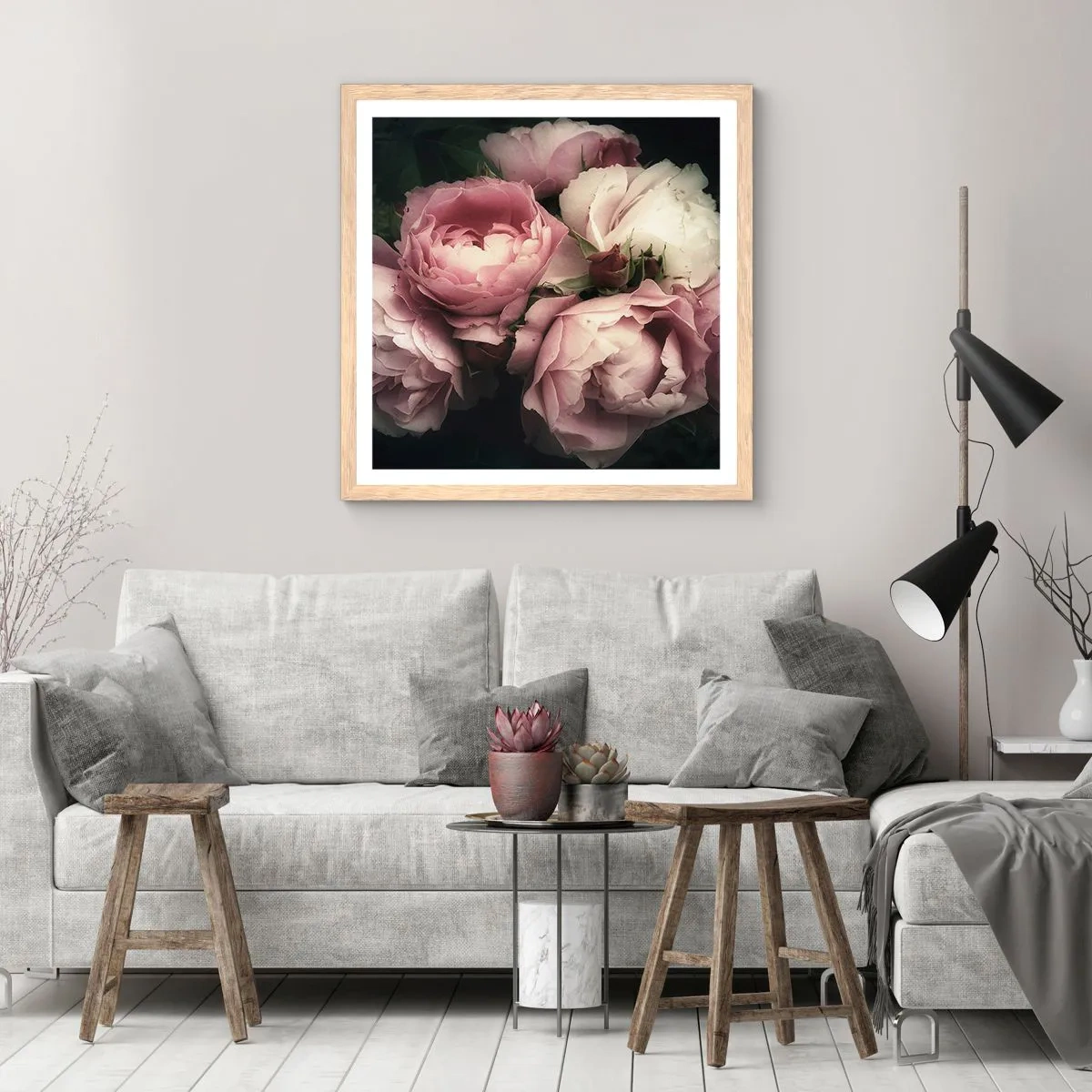 Poster in einem Rahmen aus heller Eiche - Der Charme der Belle Epoque - 40x40 cm