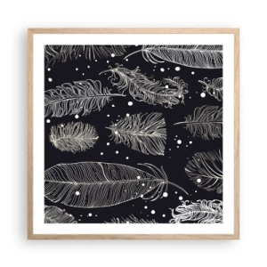 Poster in einem Rahmen aus heller Eiche - Gefiederte Spitze - 60x60 cm