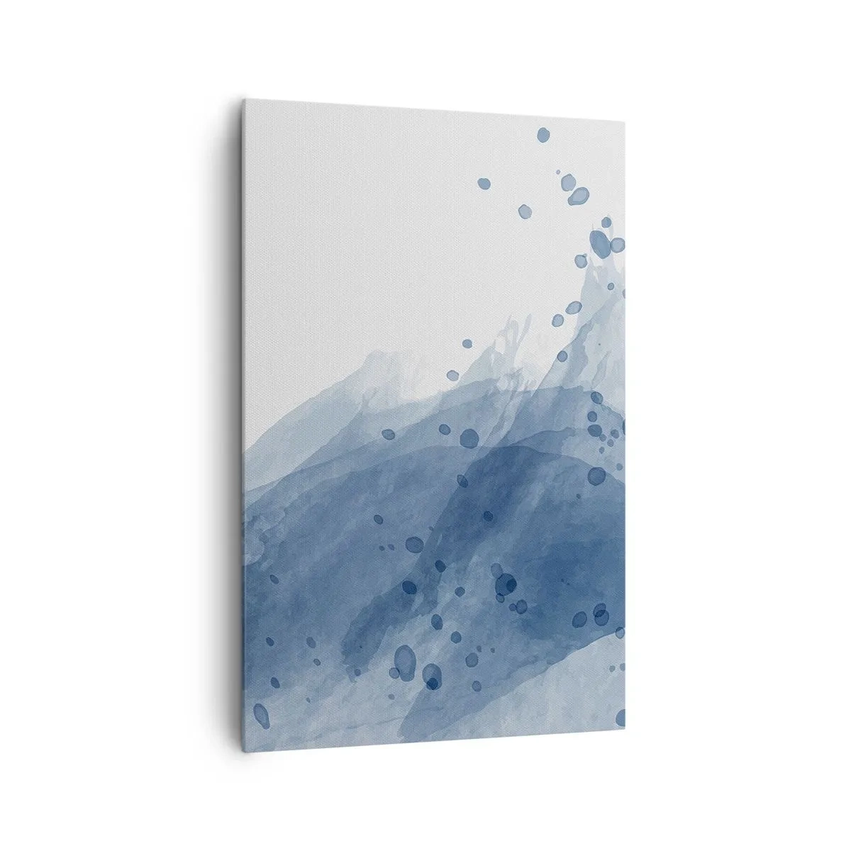 Bild auf Leinwand - Leinwandbild - Abstrakte Flecken und Streifen in Blautönen - 80x120cm - Blauer Tüll - Moderne Wanddekoration für Wohnzimmer und Schlafzimmer ARTTOR