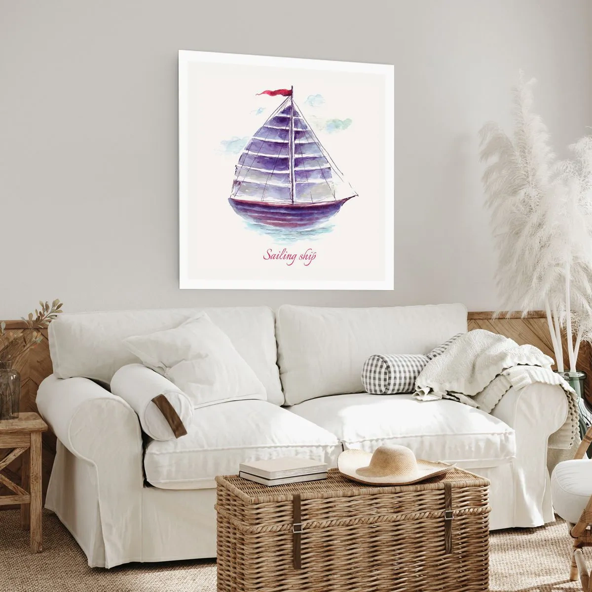 Poster - Volle Segel und ruhiges Wasser - 60x60 cm