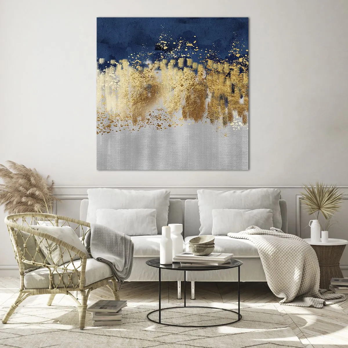 Glasbild - Bild auf glas - Moderne Komposition mit Glanz - 70x70 cm