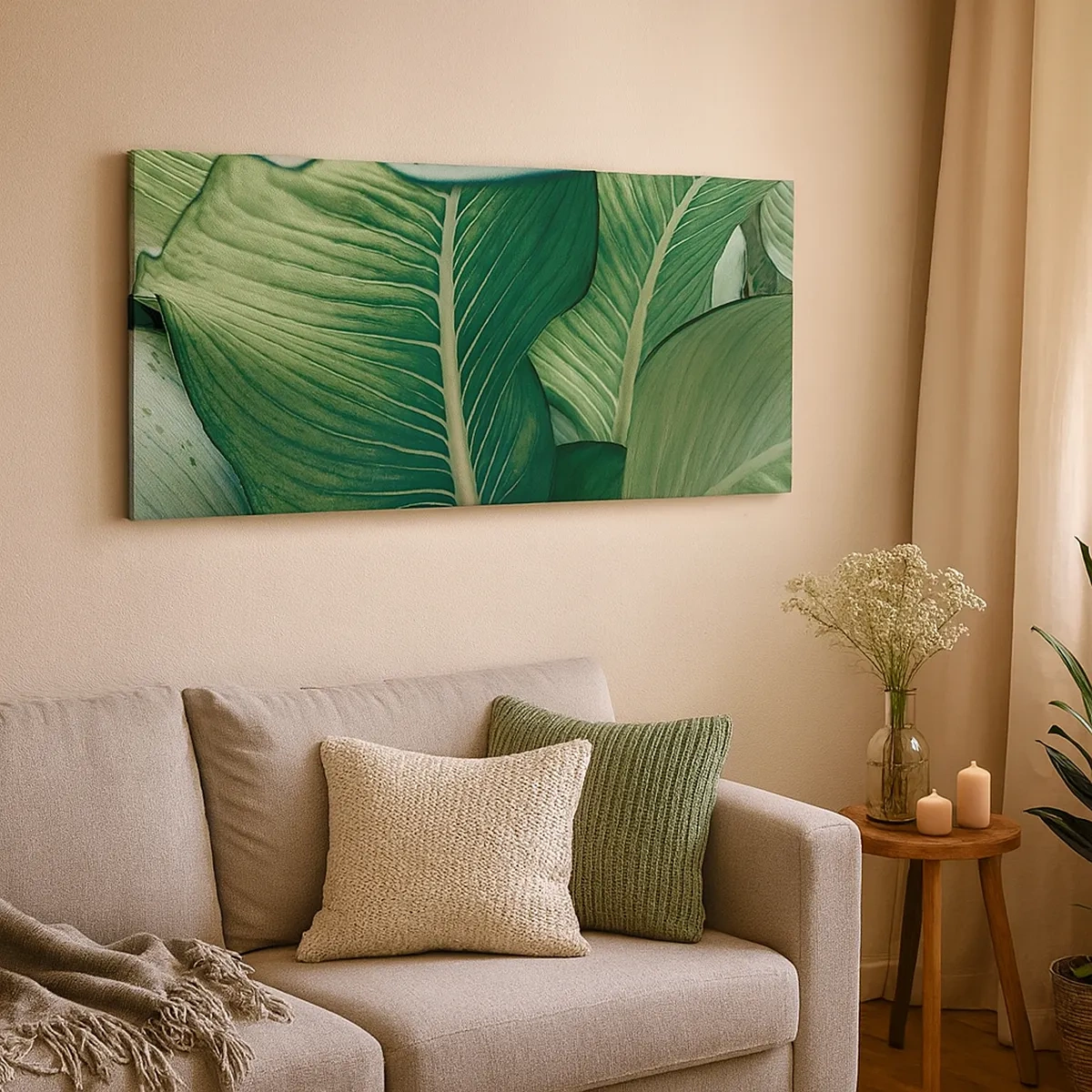 Bild auf Leinwand - Leinwandbild - Intensiv grünes Leben - 30x30 cm