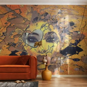 Fototapete Premium Canvas - Sonnige Schönheit - Abstraktion, Das Gesicht einer Frau, Augen - 150x105 cm