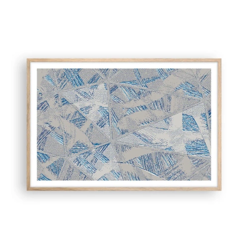 Poster in einem Rahmen aus heller Eiche - In einem blaugrauen Labyrinth - 91x61 cm