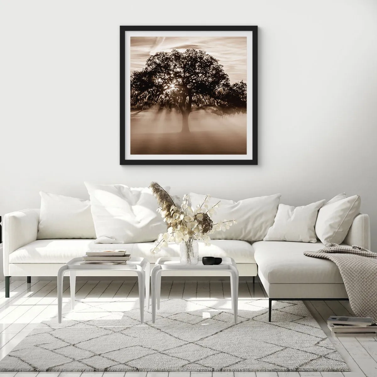 Poster in einem schwarzem Rahmen - Baum der guten Nachrichten  - 30x30 cm