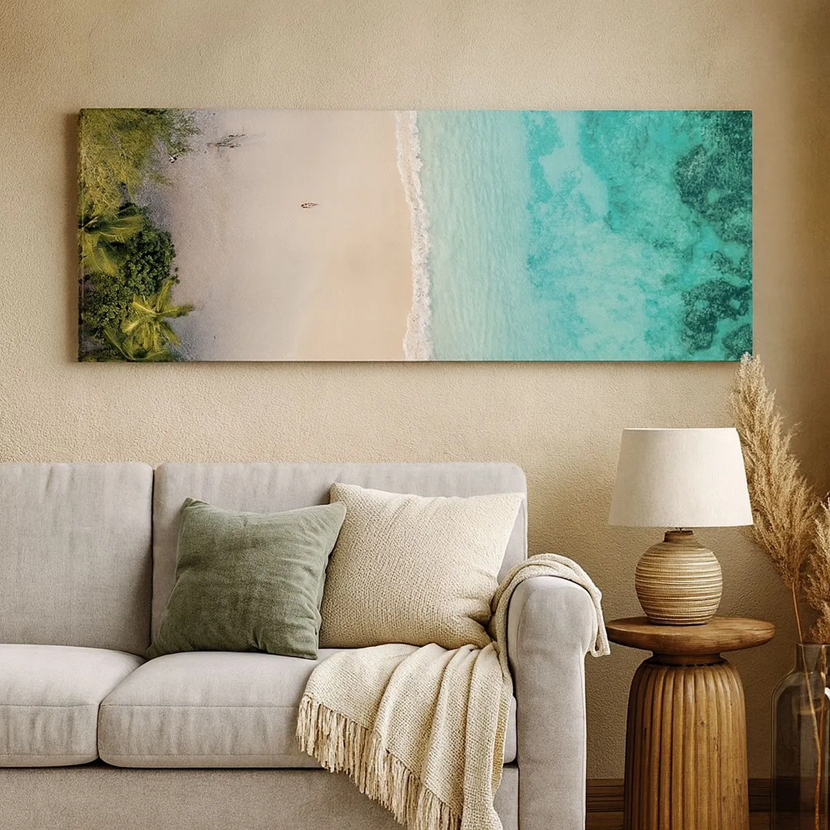 Bild auf Leinwand - Leinwandbild - Paradiesstrand - 100x40 cm