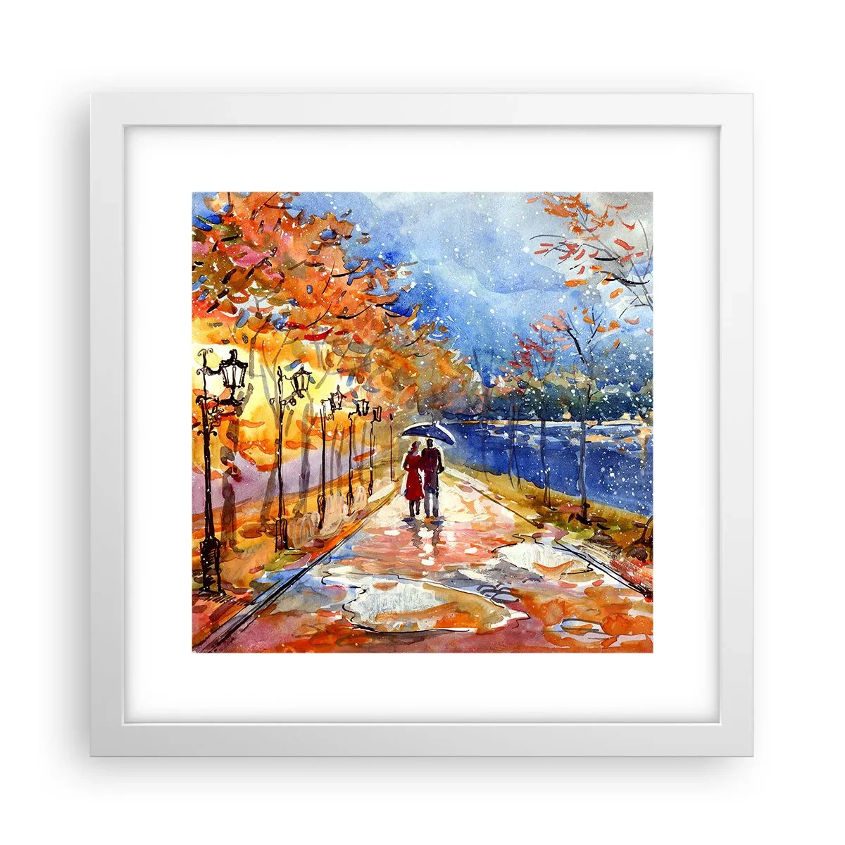 Poster in einem weißen Rahmen - Gemeinsam bis an die Grenze der Zeit - 30x30 cm