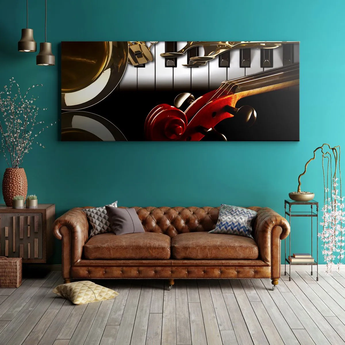 Bild auf Leinwand - Leinwandbild - Blech, Holz und Elfenbein - 100x40 cm