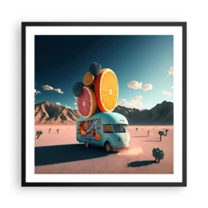 Poster in einem schwarzem Rahmen - Geschmack von Urlaub - 60x60 cm