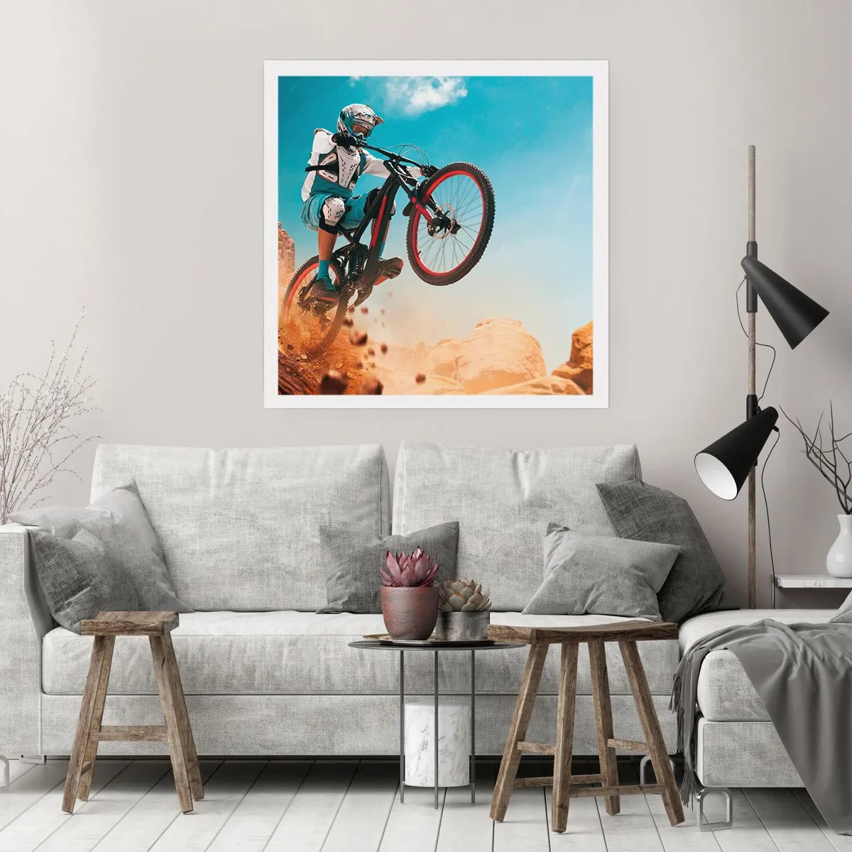 Poster - Fahrrad-Wahnsinn-Dämon - 60x60 cm