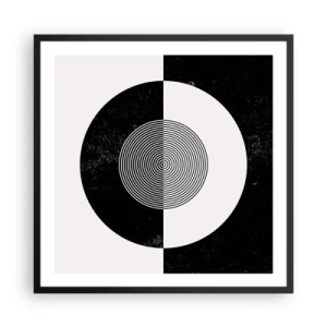 Poster in einem schwarzem Rahmen - Harmonie in Schwarz und Weiß - 60x60 cm
