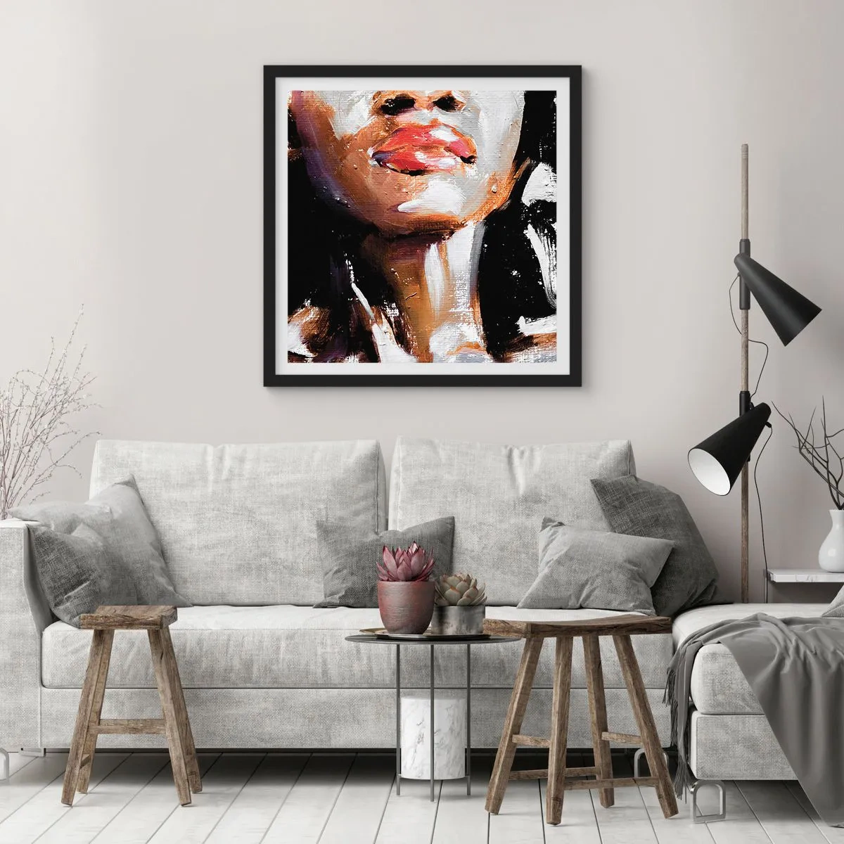 Poster in einem schwarzem Rahmen - Stolz ohne Vorurteile - 30x30 cm