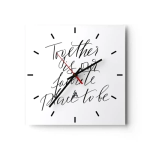 Wanduhr - Glasuhr - Fühlst du das auch? - 40x40 cm