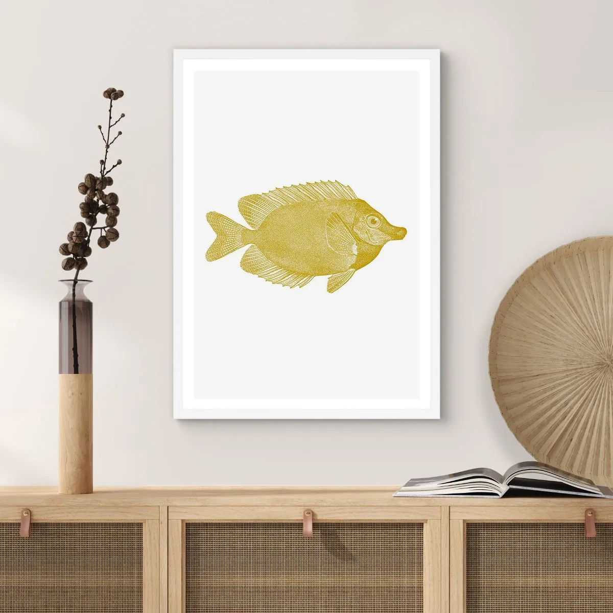 Poster in einem weißen Rahmen - Fisch und das war’s - 70x100 cm