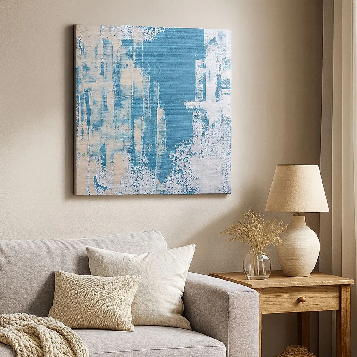 Bild auf Leinwand - Leinwandbild - Durch einen Eiszapfen - 30x30 cm