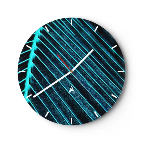 Wanduhr - Glasuhr - Grüne Textur - 40x40 cm