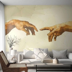 Fototapete Premium Canvas - Göttliche Geometrie - Moderne Kunst, Hände, Stück - 400x280 cm