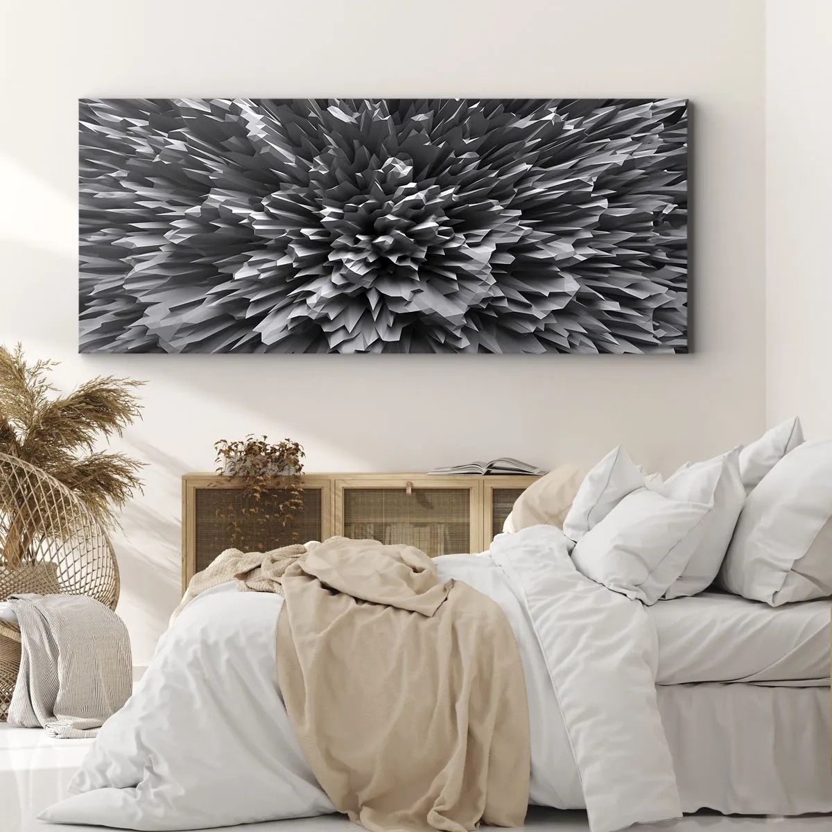 Bild auf Leinwand - Leinwandbild - Abstrakte Struktur in Grautönen - 160x50cm - Härter kann es nicht werden - Moderne Wanddekoration für Wohnzimmer und Schlafzimmer ARTTOR