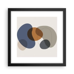 Poster in einem schwarzem Rahmen - Farbtropfen - 30x30 cm