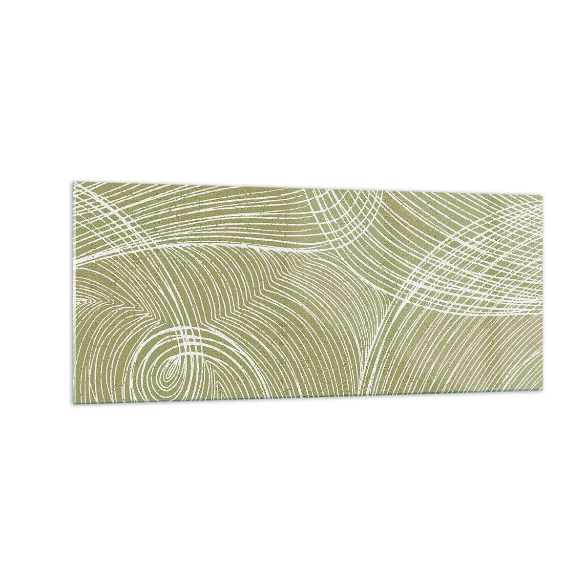 Glasbild - Bild auf glas - Komplizierte Abstraktion in Weiß - 100x40 cm