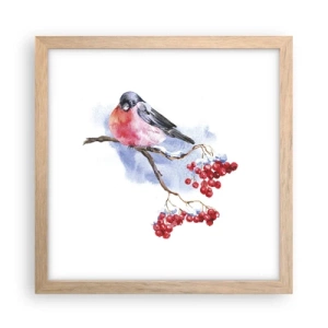 Poster in einem Rahmen aus heller Eiche - Winter in Farbe - 30x30 cm