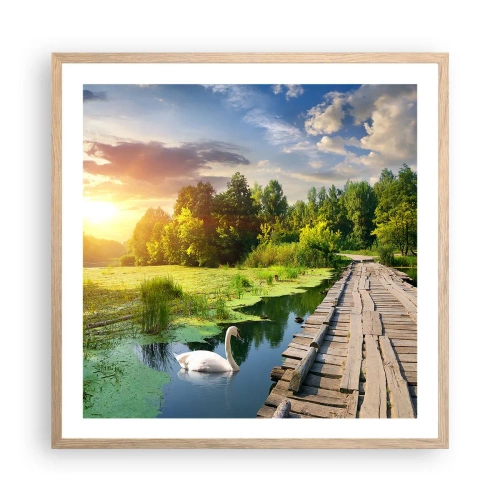 Poster in einem Rahmen aus heller Eiche - Sommer, Sommer überall - 60x60 cm