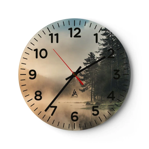 Wanduhr - Glasuhr - Die Geburt des Tages - 40x40 cm