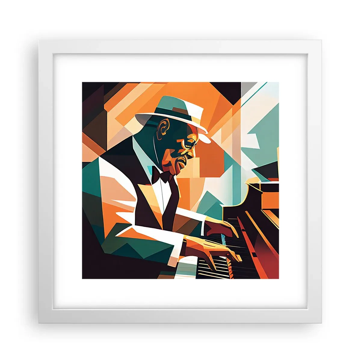 Poster in einem weißen Rahmen - Alles vom Jazz - 30x30 cm