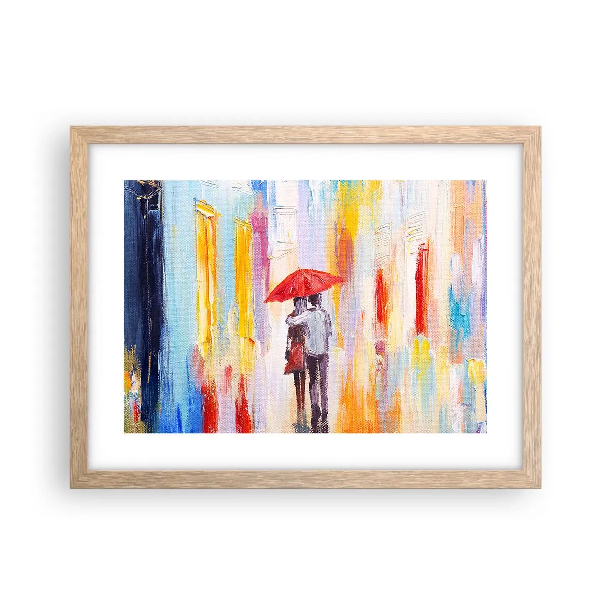 Poster in einem Rahmen aus heller Eiche - Lass es weiter regnen - 40x30 cm