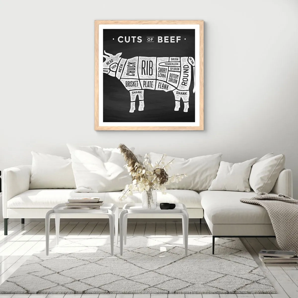 Poster in einem Rahmen aus heller Eiche - Metzger Grundierung - 50x50 cm